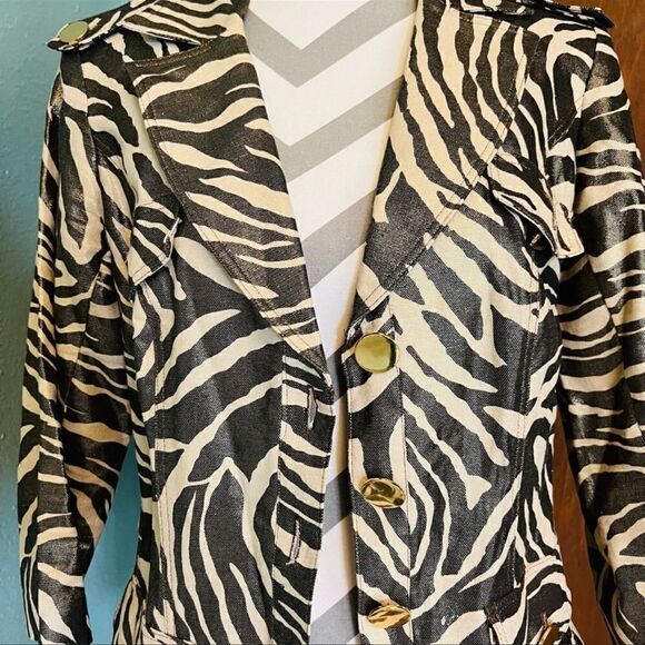 Cache Linen blend Beige and Tan Belted Jacket - Picture 2 of 11